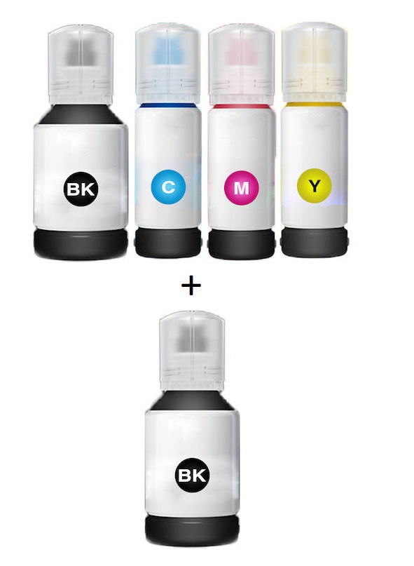 Compatible Epson 102 Full set of Ecotank Ink Bottles + EXTRA BLACK (2 x Black, 1 x Cyan/Magenta/Yellow)